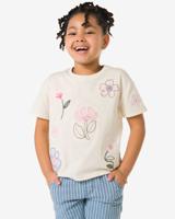 HEMA Kinder T-shirt jersey bloemen ecru (ecru)