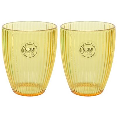 Set van 2x stuks kunststof bekers goud/geel 200 ml