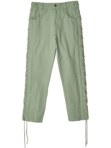 Eckhaus Latta pantalon droit à détail de laçage - Vert