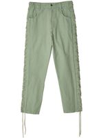 Eckhaus Latta pantalon droit à détail de laçage - Vert - thumbnail