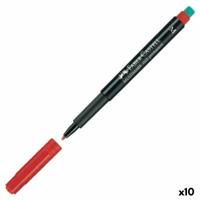 Permanente markeerstift Faber-Castell Multimark 1525 M Rood (10 Stuks)