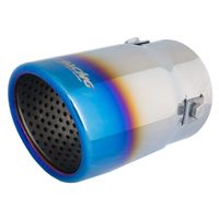 Simoni Racing Uitlaatsierstuk Rond/Schuin RVS/Titanium - Ø76xL128mm - Montage 43->67mm SRTRX21B