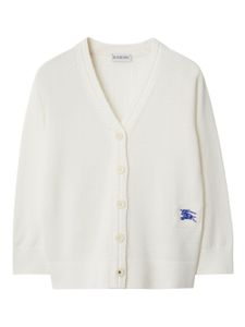 Burberry Kids cardigan à patch logo - Blanc