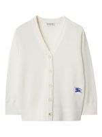 Burberry Kids cardigan à patch logo - Blanc