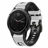 leer + siliconen bandje - Wit - Garmin Fenix 7 / 6 / 5 - thumbnail