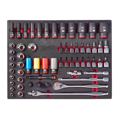 Milwaukee TOOLGUARD™ Foam inlay 1/2" ratel- en impactdoppenset 60-delig - 4932500757