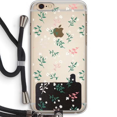 Small white flowers: iPhone 6 PLUS / 6S PLUS Transparant Hoesje met koord