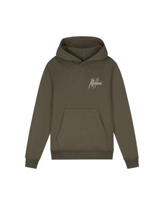 Malelions winter hoodie jongens - groen/beige - signature, gestreept