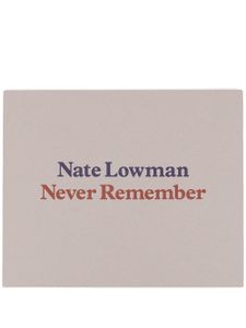 Rizzoli livre Nate Lowman Never Remember - Gris