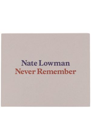 Rizzoli livre Nate Lowman Never Remember - Gris