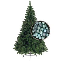 Bellatio Decorations kunst kerstboom 240 cm met kerstballen ijsblauw