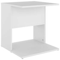 The Living Store Salontafel Modern Wit 45x45x48 cm - Bewerkt hout