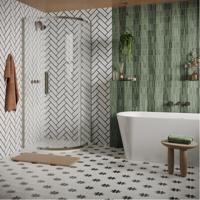 Crosswater Asura Kwartronde Douchedeur - 8mm - 90x90cm - geborsteld RVS AUQSVC0900