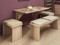 Opklapbare eettafel HOMINI 130 cm sonoma