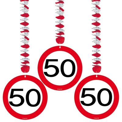 Rotorspiralen 50 jaar - 6x - verkeersborden - folie/karton - 50e verjaardag/jubileum
