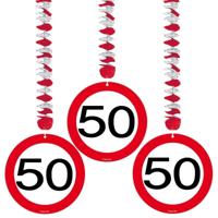 Rotorspiralen 50 jaar - 6x - verkeersborden - folie/karton - 50e verjaardag/jubileum Rotorspiralen 50 jaar - 6x - verkeersborden - folie/karton - 50e verjaardag/jubileum