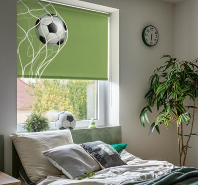 Voetbal in doel rolgordijn