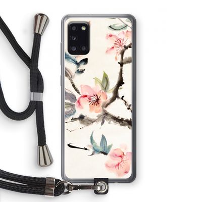 Japanse bloemen: Samsung Galaxy A31 Transparant Hoesje met koord