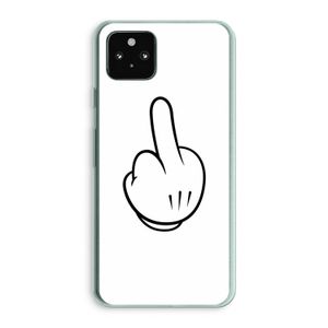 Middle finger white: Google Pixel 5a 5G Transparant Hoesje
