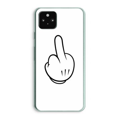 Middle finger white: Google Pixel 5a 5G Transparant Hoesje