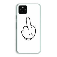 Middle finger white: Google Pixel 5a 5G Transparant Hoesje