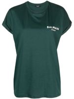 Balmain t-shirt en coton à logo floqué - Vert