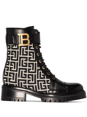 Balmain bottines Ranger Romy à motif monogrammé - Noir