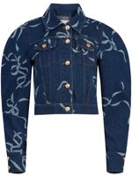 Nina Ricci veste en jean à imprimé nœud - Bleu