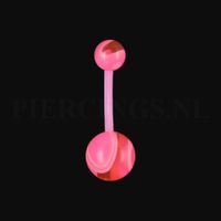 Navelpiercing flexibel roze