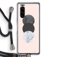 Marmeren cirkels: Sony Xperia 5 Transparant Hoesje met koord