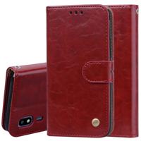 Business stijl olie Wax textuur horizontale Flip lederen case voor Galaxy a2 core met houder & kaartsleuven & portemonnee (rood)