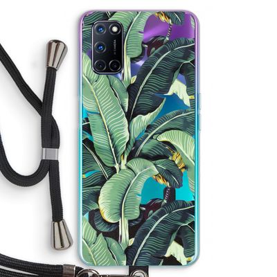 Bananenbladeren: Oppo A92 Transparant Hoesje met koord