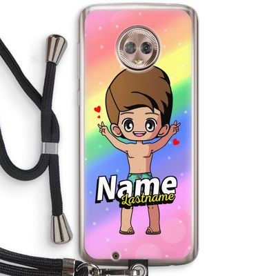 Chibi Maker man: Motorola Moto G6 Transparant Hoesje met koord