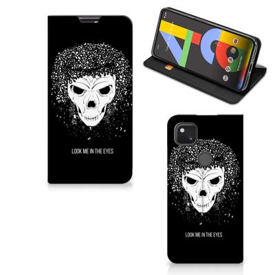 Mobiel BookCase Google Pixel 4a Skull Hair Mobiel BookCase Google Pixel 4a Skull Hair