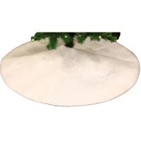 Feeric Christmas kerstboomrok - wit - 100 cm - polyester - rond - kerstboomrokken - thumbnail