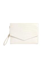 Ted Baker Wesslie Croc Effect Icon Envelope Pouch-Ivory