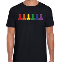Gay Pride T-shirt voor heren - pride - zwart - piemels - LHBTI