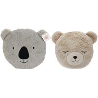 Dieren sierkussens - set 2x - kinderkamer - beer/koala - 30 cm - polyester