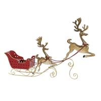 Kerstversiering Home ESPRIT Rood Gouden Rendier 86 X 14,5 X 57 CM