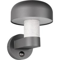 LED Tuinverlichting - Wandlamp Buitenlamp - Trion Freek - E27 Fitting - Rond - IP54 - Bewegingssensor - Betongrijs- Aluminium