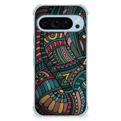Google Pixel 9 | 9 Pro Doorzichtige Silicone Hoesje Aztec Google Pixel 9 | 9 Pro Doorzichtige Silicone Hoesje Aztec