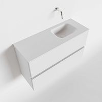 Toiletmeubel Mondiaz Ada | 80 cm | Meubelkleur Talc | Lex wastafel Talc Rechts | Zonder kraangat