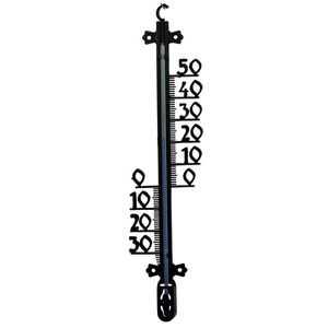 Zwarte buitenthermometer 65 cm   -