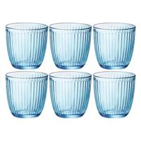 Overige Merken Bormioli rocco waterglazen 290 ml 6 stuks blauw/transparant/glas