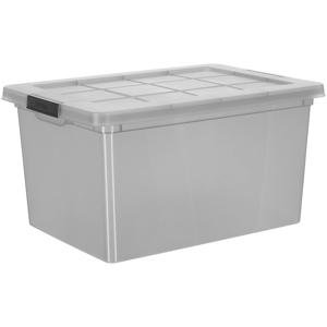 Blokker box + sterke deksel gerecycled 45L grijs