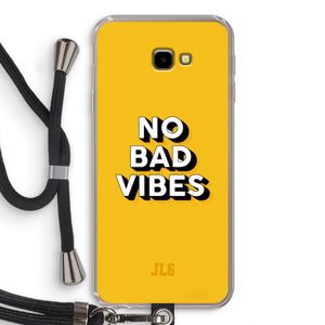 No Bad Vibes: Samsung Galaxy J4 Plus Transparant Hoesje met koord