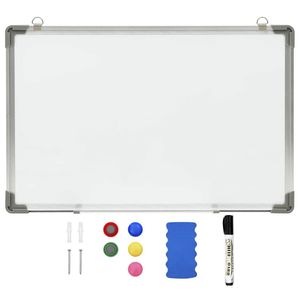 vidaXL Whiteboard magnetisch 60x40 cm staal wit