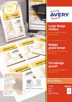 Avery grote badge, ft 10,5 x 14,8 cm, inclusief inserts, doos van 50 stuks - thumbnail