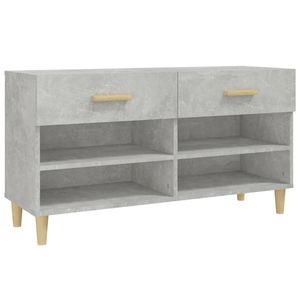 The Living Store Schoenenkast - Betongrijs - 102 x 35 x 55 cm - Stabiel en trendy design