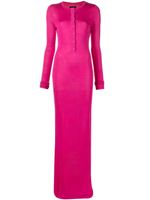 RTA robe Ciaran longue en soie à boutonnière - Rose